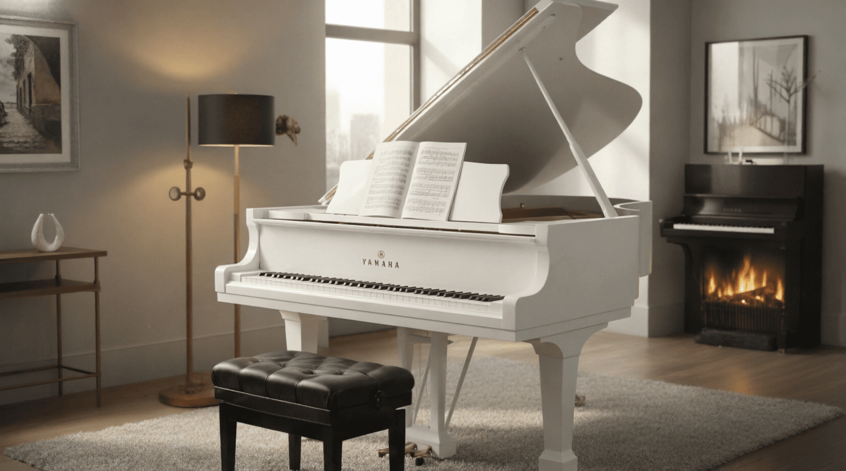 Yamaha GC1 Polished White Grand Piano